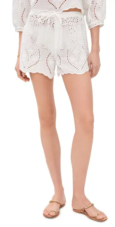 Natalie Martin Collection Jasper Shorts Athena Embroidery Salt | Thumbnail 1 Natalie Martin Collection Jasper Shorts Athena Embroidery Salt | Thumbnail 1