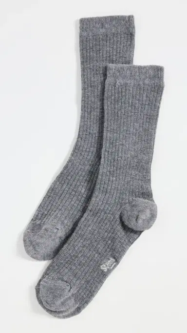 Stems Cloud Cashmere Crew Socks Grey One Size | Thumbnail 2 Stems Cloud Cashmere Crew Socks Grey One Size | Thumbnail 2