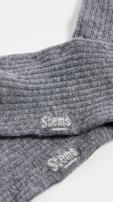 Stems Cloud Cashmere Crew Socks Grey One Size | Thumbnail 4 Stems Cloud Cashmere Crew Socks Grey One Size | Thumbnail 4