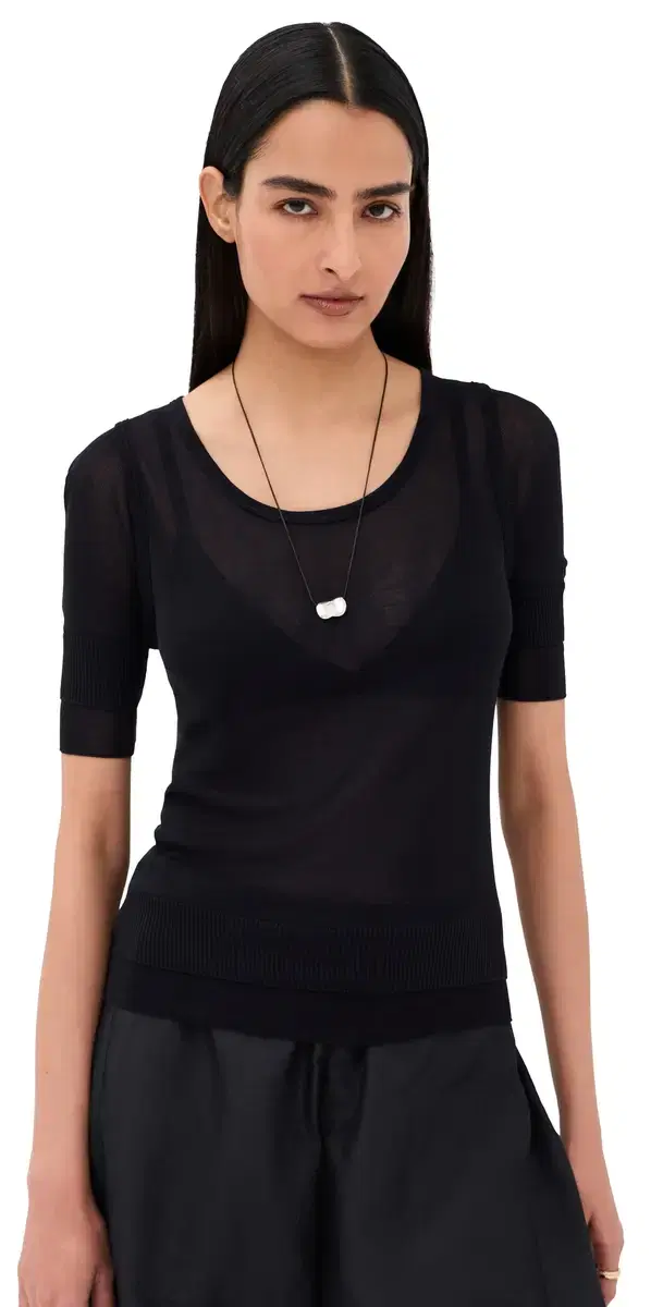 eamless Trompe L'Oeil Top Midnight