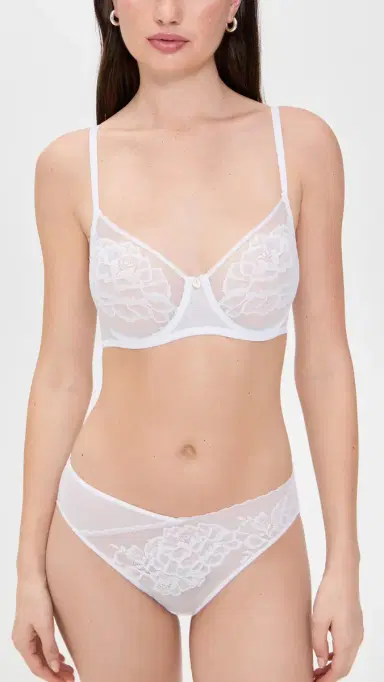 Natori Flora Unlined Balconette Underwire Bra White | Thumbnail 5