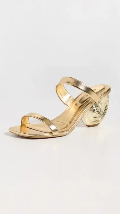 SIMKHAI Marion Leather Shell Heels Gold | Thumbnail 2 SIMKHAI Marion Leather Shell Heels Gold | Thumbnail 2