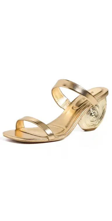 SIMKHAI Marion Leather Shell Heels Gold | Thumbnail 1 SIMKHAI Marion Leather Shell Heels Gold | Thumbnail 1