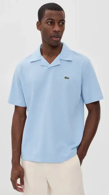 Lacoste Linen Johnny Polo Shirt Chambray | Thumbnail 2 Lacoste Linen Johnny Polo Shirt Chambray | Thumbnail 2
