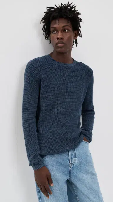 Faherty unwashed Crew Neck Sweater Blue Nights | Thumbnail 2
