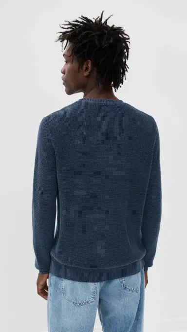 Faherty unwashed Crew Neck Sweater Blue Nights | Thumbnail 3