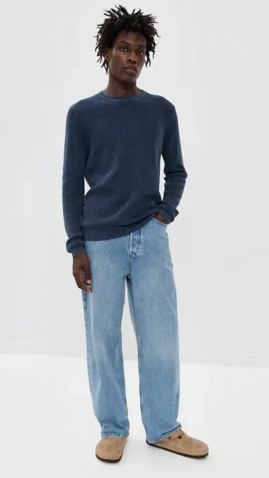 Faherty unwashed Crew Neck Sweater Blue Nights | Thumbnail 5