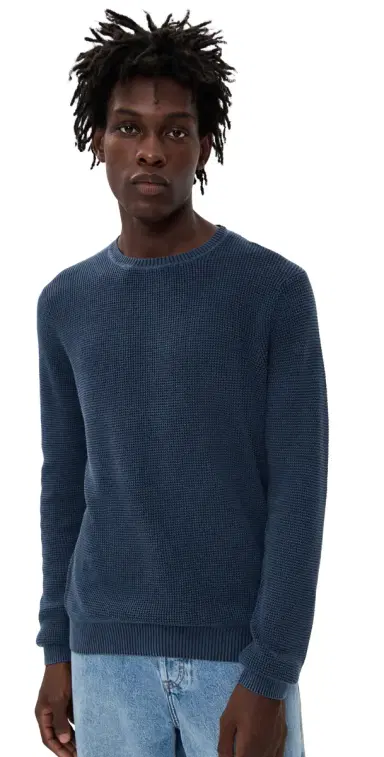 Faherty unwashed Crew Neck Sweater Blue Nights | Thumbnail 1