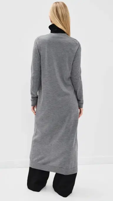 Theory Long Wool Cardigan Light Heather Grey | Thumbnail 3