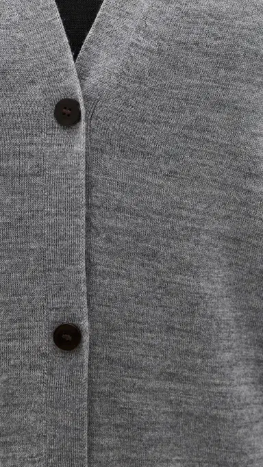Theory Long Wool Cardigan Light Heather Grey | Thumbnail 6