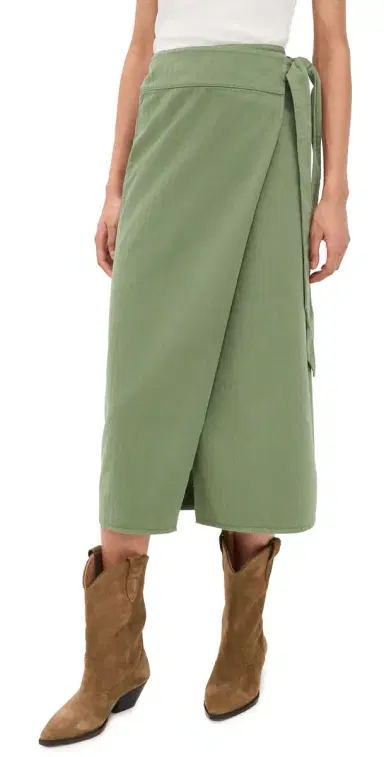 The Great. THE GREAT. The Wrap Skirt Classic Army | Thumbnail 1 The Great. THE GREAT. The Wrap Skirt Classic Army | Thumbnail 1