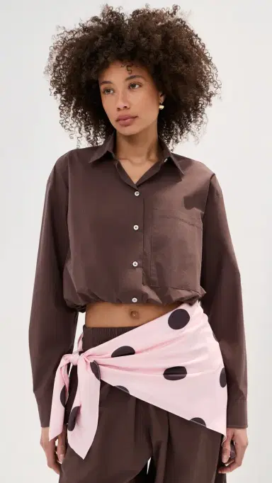 LE BOP Wylie Button Down Shirt Brown S | Thumbnail 2 LE BOP Wylie Button Down Shirt Brown S | Thumbnail 2