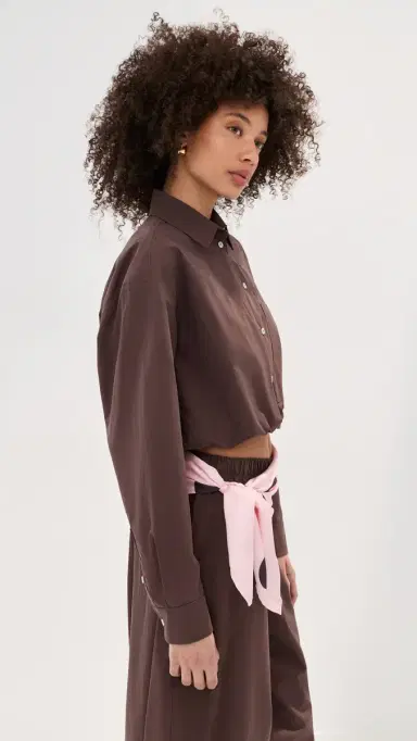 LE BOP Wylie Button Down Shirt Brown S | Thumbnail 4 LE BOP Wylie Button Down Shirt Brown S | Thumbnail 4