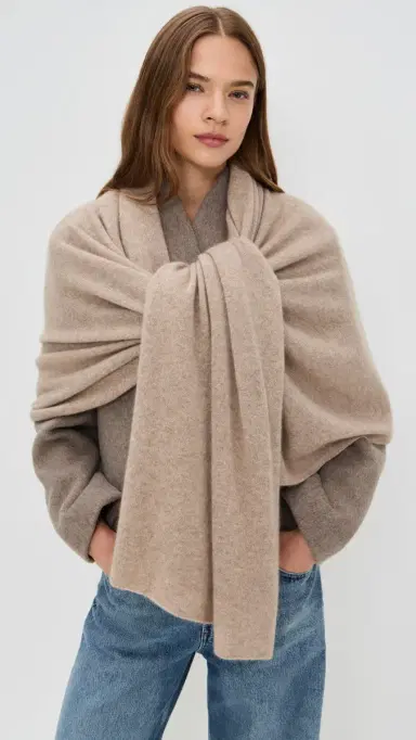 White + Warren Cashmere Travel Wrap Scarf Taupe One Size | Thumbnail 3 White + Warren Cashmere Travel Wrap Scarf Taupe One Size | Thumbnail 3