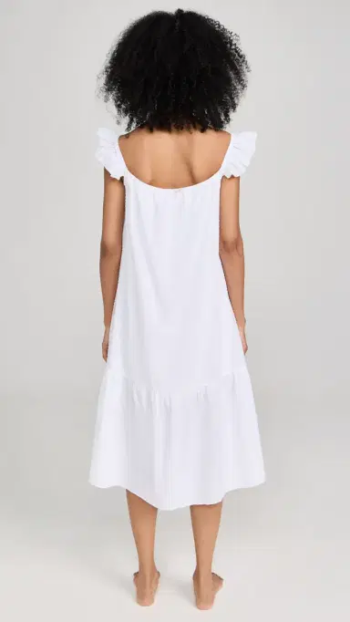 Petite Plume Women's Swiss Dots Nightgown White | Thumbnail 3 Petite Plume Women's Swiss Dots Nightgown White | Thumbnail 3