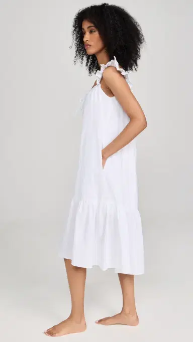 Petite Plume Women's Swiss Dots Nightgown White | Thumbnail 4 Petite Plume Women's Swiss Dots Nightgown White | Thumbnail 4