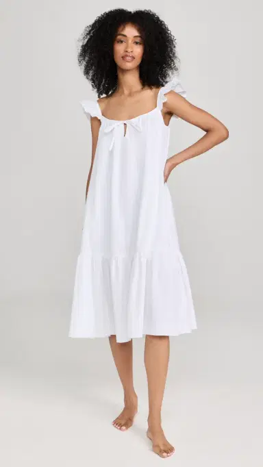 Petite Plume Women's Swiss Dots Nightgown White | Thumbnail 5 Petite Plume Women's Swiss Dots Nightgown White | Thumbnail 5
