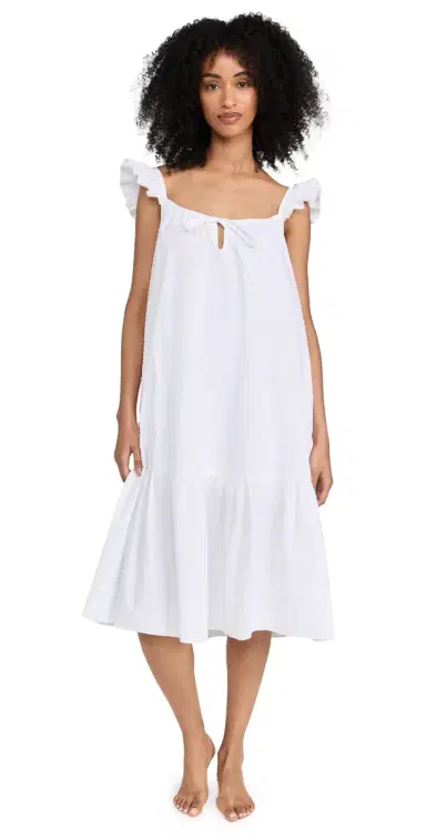 Petite Plume Women's Swiss Dots Nightgown White | Thumbnail 1 Petite Plume Women's Swiss Dots Nightgown White | Thumbnail 1