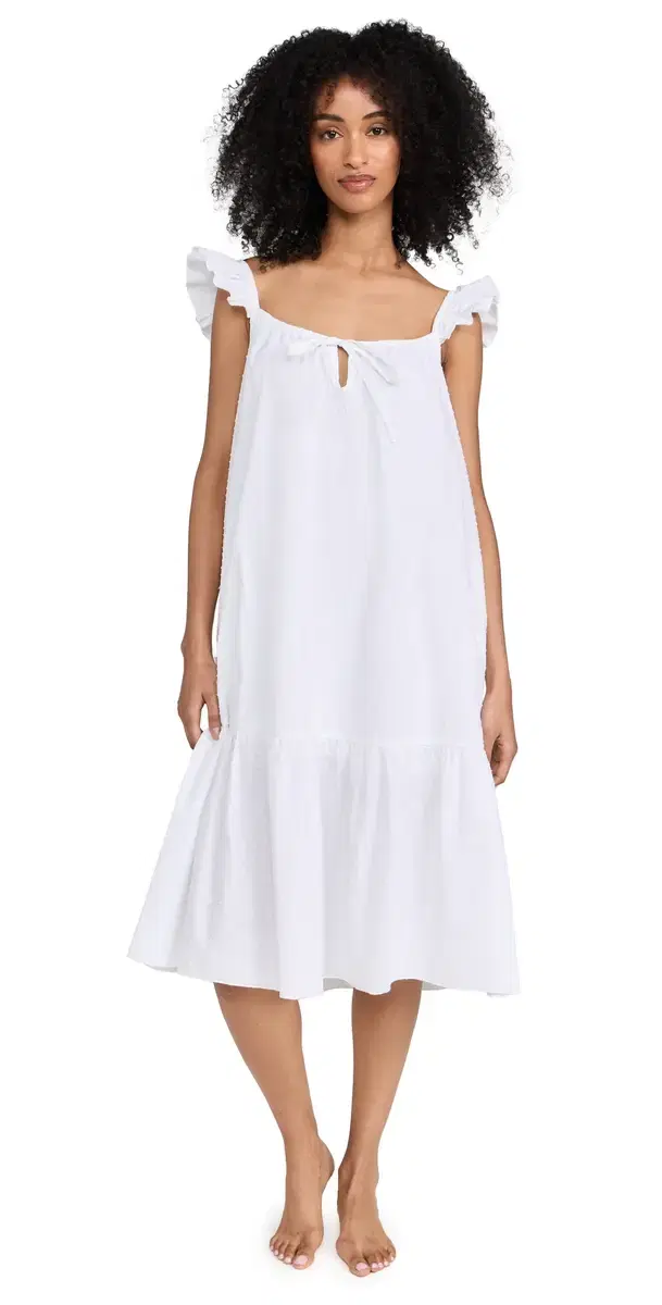 Petite Plume Women's wiss Dots Nightgown White