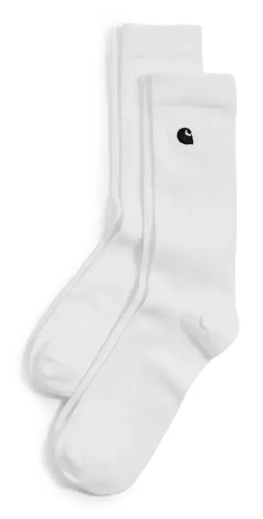Carhartt WIP Madison Socks 2 Pack White/Black | Thumbnail 1