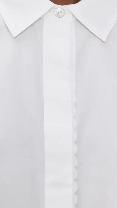 Vince Scallop Detail Short Sleeve Shirt Optic White | Thumbnail 6 Vince Scallop Detail Short Sleeve Shirt Optic White | Thumbnail 6