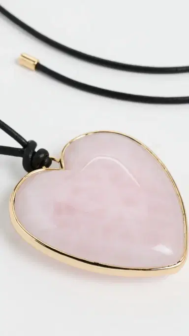Jennifer Fisher Heart Pendant Necklace Rose Quartz One Size | Thumbnail 5