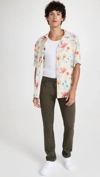 PAIGE Federal Transcend Slim Straight Jeans River Moss 38 | Thumbnail 5
