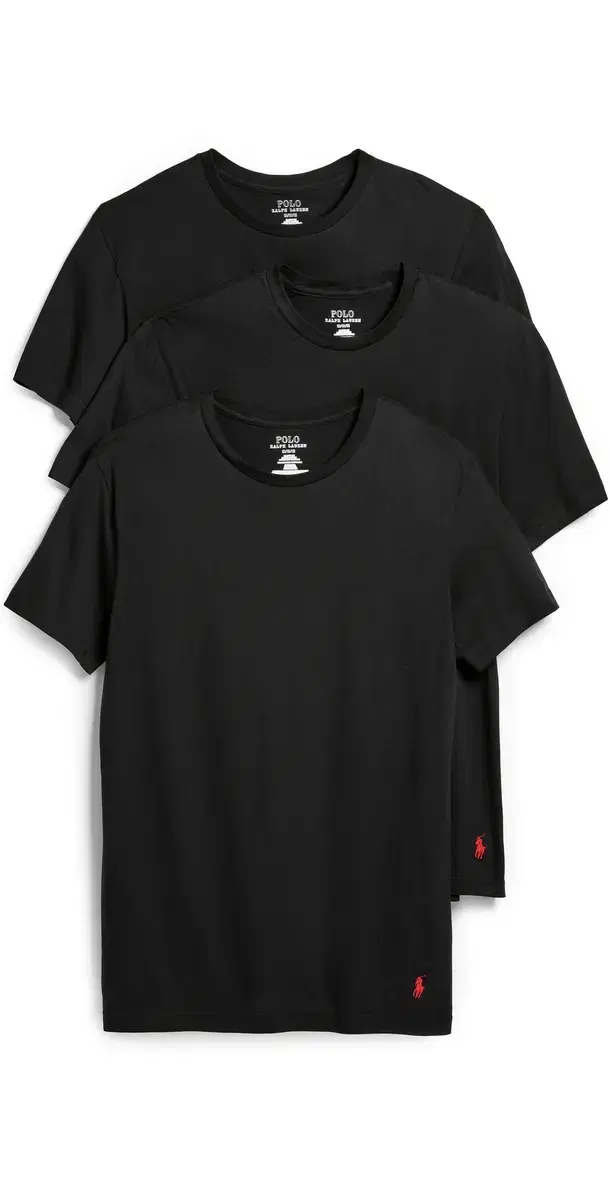 Polo Ralph Lauren Underwear Classic Fit Cotton Crew Tee 3 Pack Polo Black