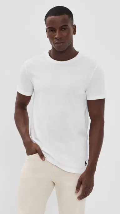 Polo Ralph Lauren Underwear Classic Fit Cotton Crew Tee 3 Pack White L | Thumbnail 2