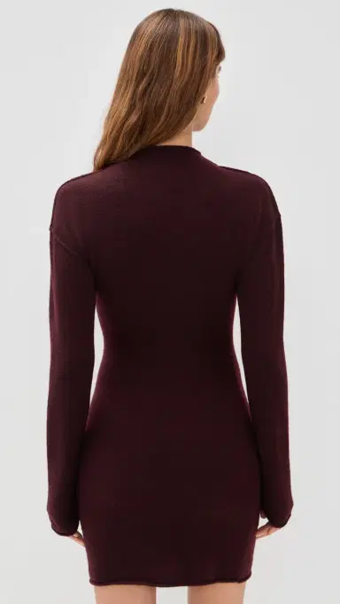 Helmut Lang Slouchy Plush Dress Burgundy | Thumbnail 3 Helmut Lang Slouchy Plush Dress Burgundy | Thumbnail 3