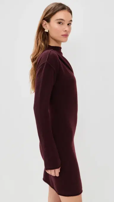 Helmut Lang Slouchy Plush Dress Burgundy | Thumbnail 4 Helmut Lang Slouchy Plush Dress Burgundy | Thumbnail 4