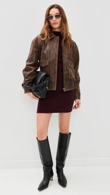 Helmut Lang Slouchy Plush Dress Burgundy | Thumbnail 5 Helmut Lang Slouchy Plush Dress Burgundy | Thumbnail 5