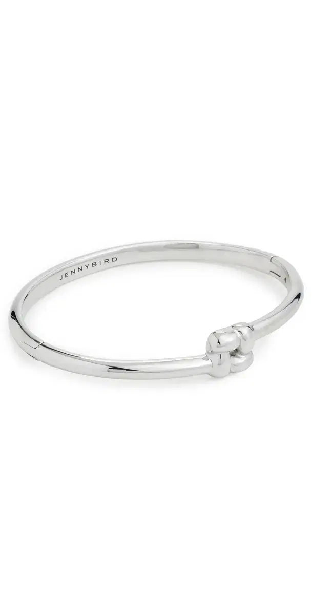 JENNY BIRD Slim Woven Square Bangle Platinum