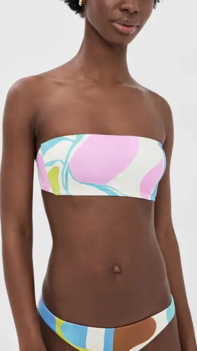 Vitamin A Nala Bandeau Bikini Top Coast Colorblock | Thumbnail 2