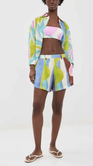 Vitamin A Nala Bandeau Bikini Top Coast Colorblock | Thumbnail 6