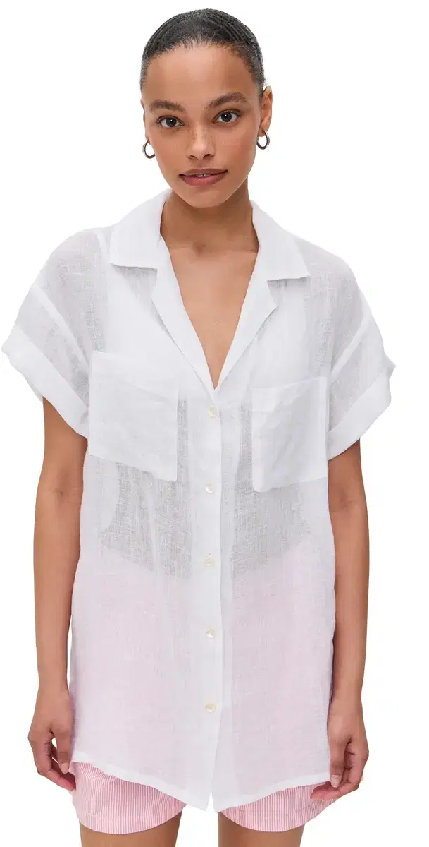 Playa Pocket Blouse White