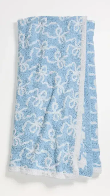 LoveShackFancy Teddy Bow Blanket Blue Moon One Size | Thumbnail 2
