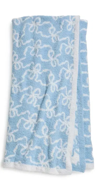 LoveShackFancy Teddy Bow Blanket Blue Moon One Size | Thumbnail 1
