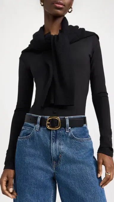 Madewell Sculptural Buckle Belt True Black L | Thumbnail 3