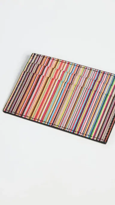 Paul Smith Multi Stripe Card Case Blacks One Size | Thumbnail 3