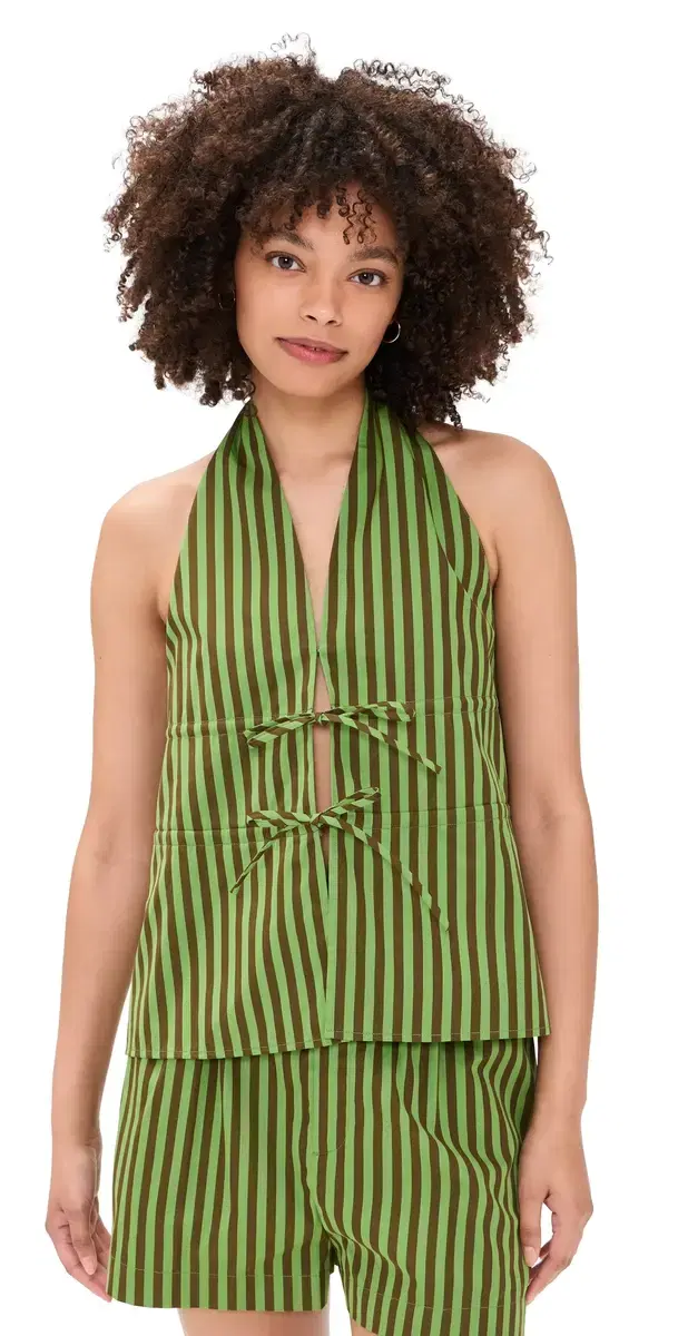 HEVRON Amira tripe Top Green tripe