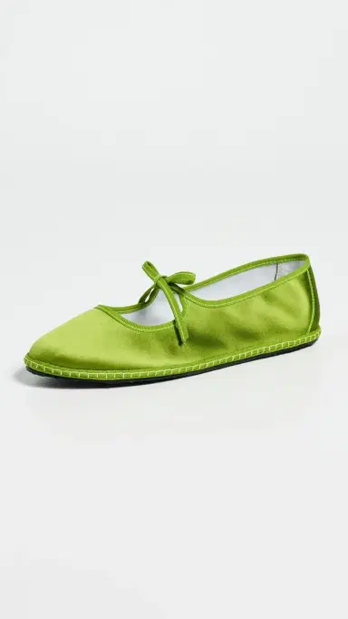ViBi VENEZiA Brigitte Silk Mary Janes Flats Pisello | Thumbnail 2 ViBi VENEZiA Brigitte Silk Mary Janes Flats Pisello | Thumbnail 2