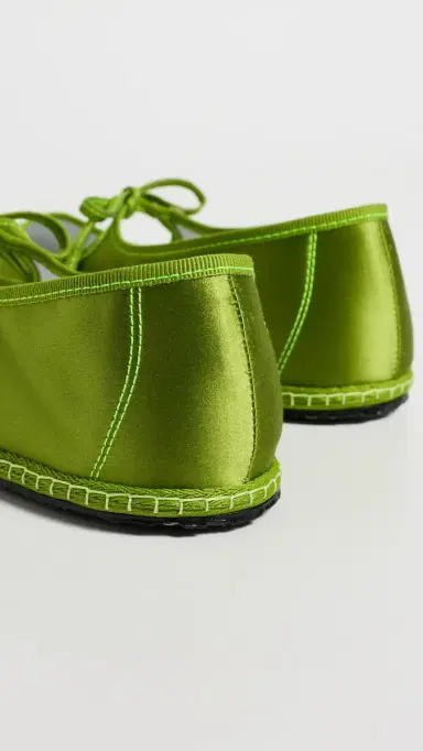ViBi VENEZiA Brigitte Silk Mary Janes Flats Pisello | Thumbnail 4 ViBi VENEZiA Brigitte Silk Mary Janes Flats Pisello | Thumbnail 4