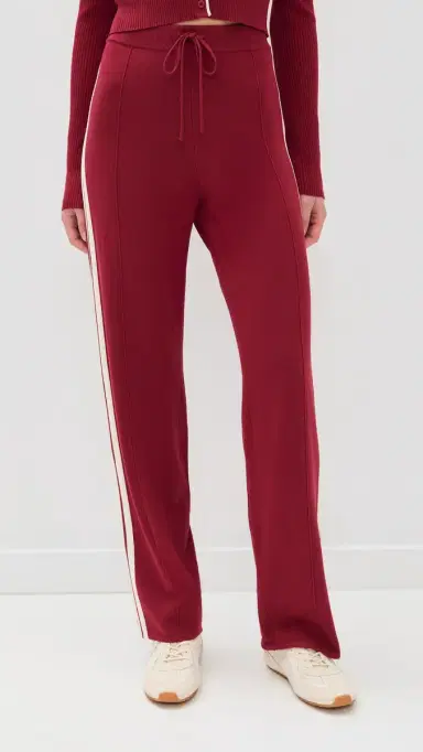 State & Lake Kaia Track Pants Burgundy/White L | Thumbnail 2