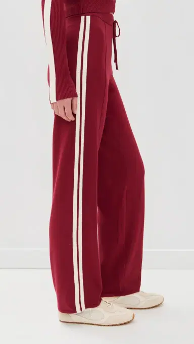 State & Lake Kaia Track Pants Burgundy/White L | Thumbnail 4