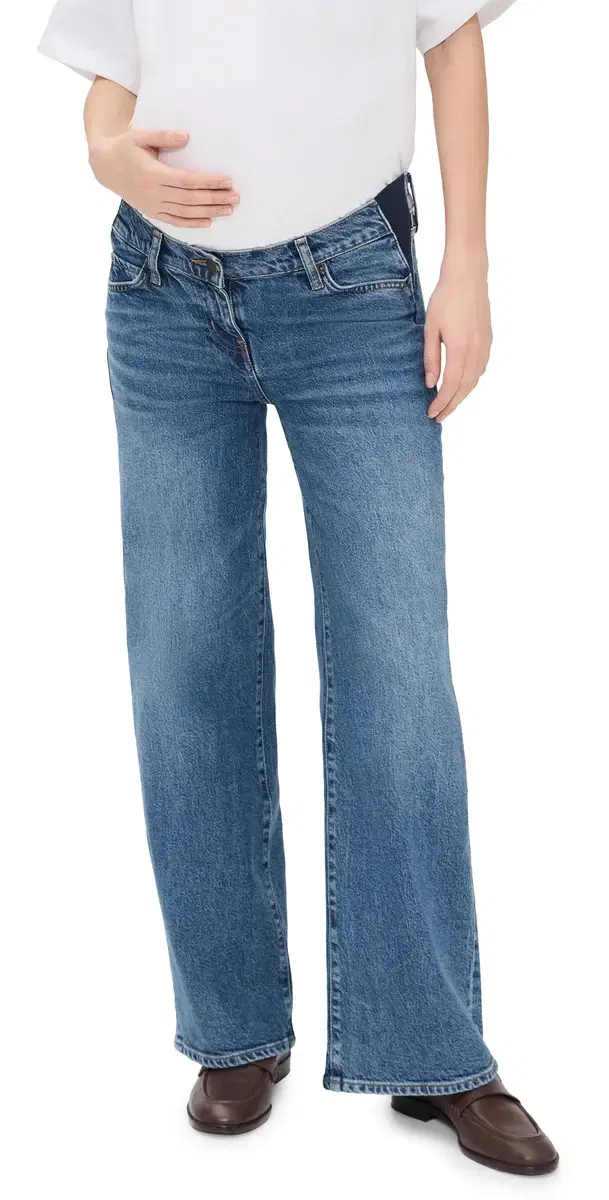 HATCH The Relaxed Wide Leg Maternity Jeans True Indigo