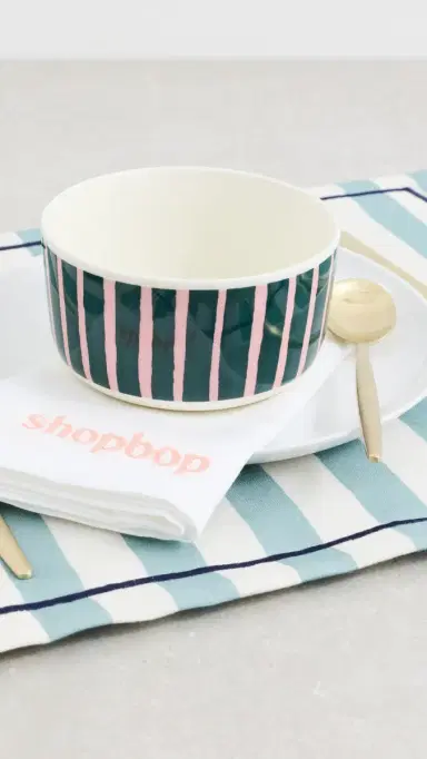 Marimekko Oiva Piccolo Bowl White/Pink/Dark Green One Size | Thumbnail 4