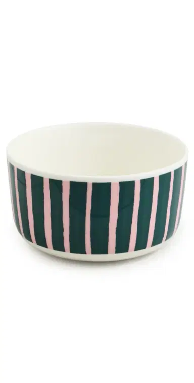 Marimekko Oiva Piccolo Bowl White/Pink/Dark Green One Size | Thumbnail 1