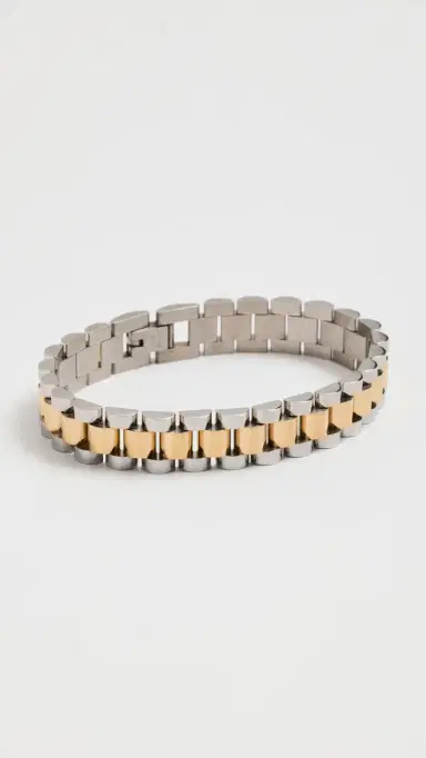 Luv AJ Two-Toned Timepiece Bracelet Gold/Silver One Size | Thumbnail 2