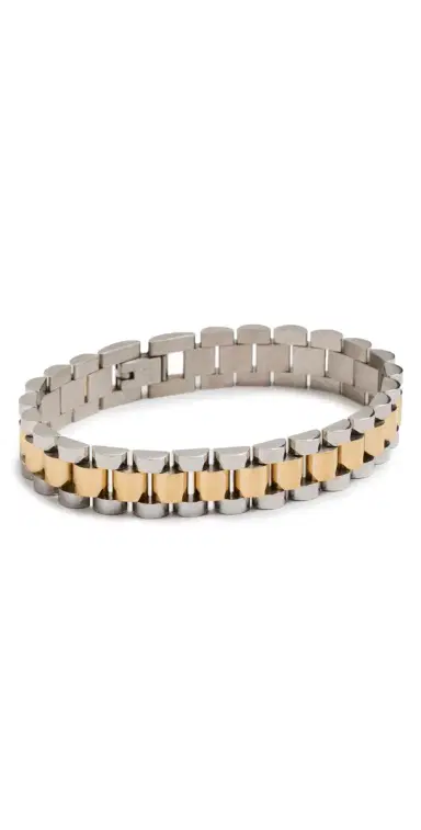 Luv AJ Two-Toned Timepiece Bracelet Gold/Silver One Size | Thumbnail 1